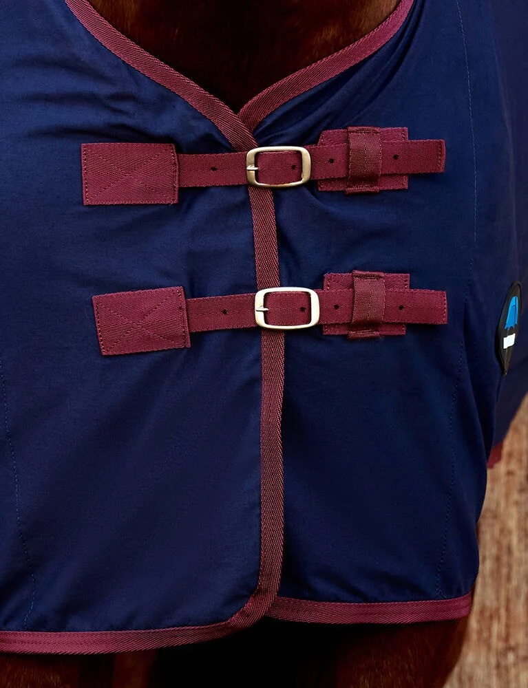 Weatherbeeta Cotton Show Sheet Standard Neck Navy / Burgundy - Image 4