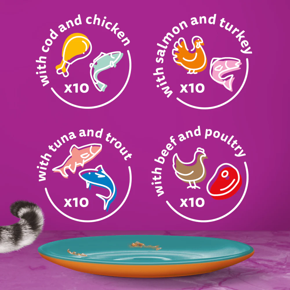 Whiskas 1+ Duo Surf & Turf in Jelly Adult Wet Cat Food Pouches 40x85g - Image 2
